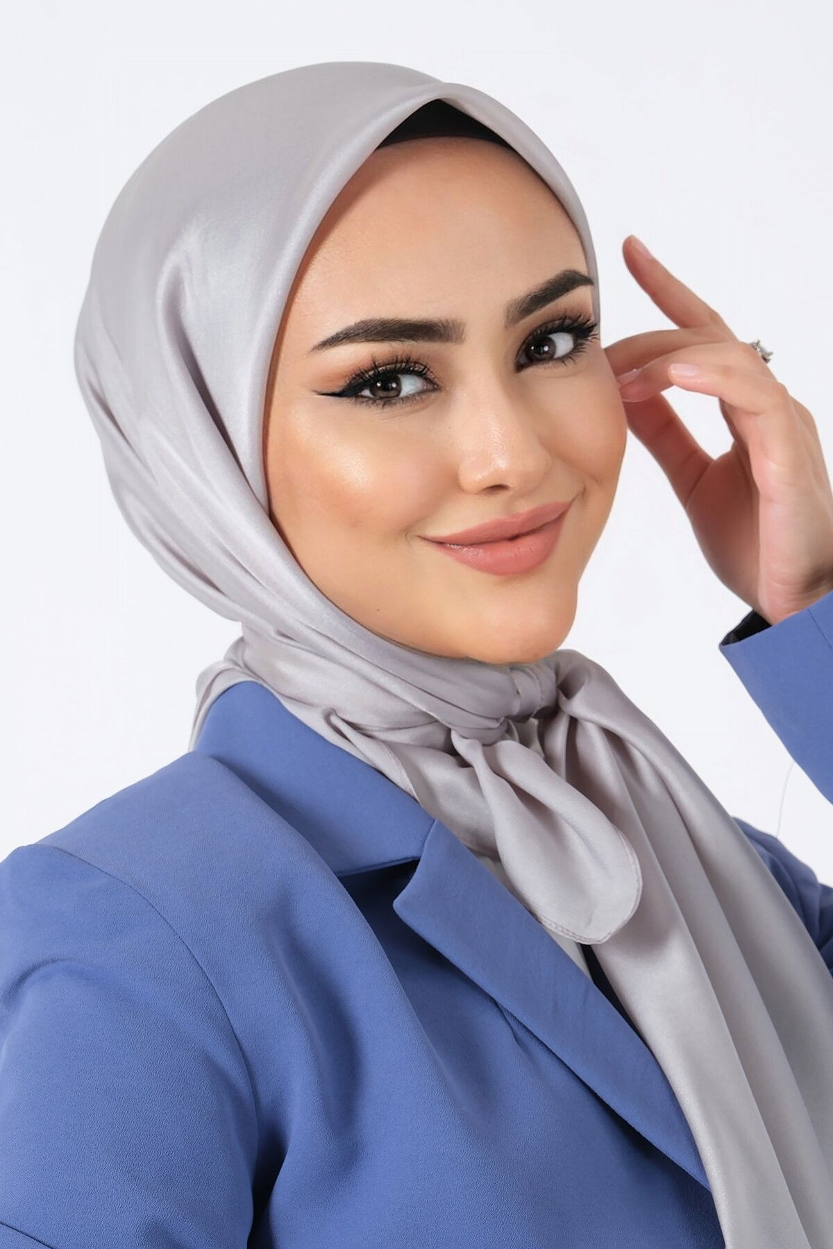 V-24 Kristal Saten Eşarp - 3