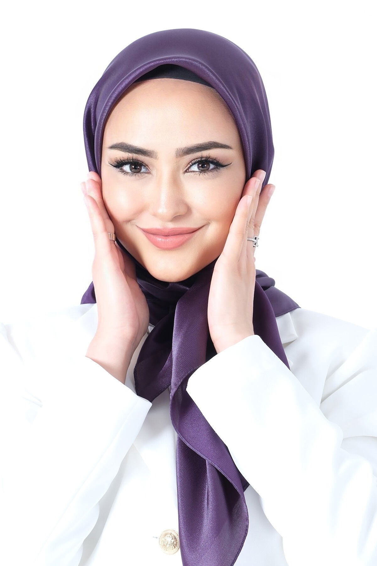 V-26 Kristal Saten Eşarp - 1