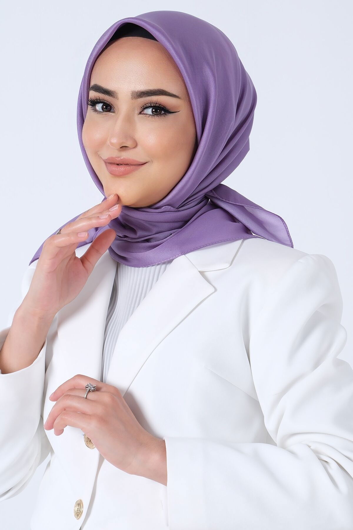 V-30 Kristal Saten Eşarp