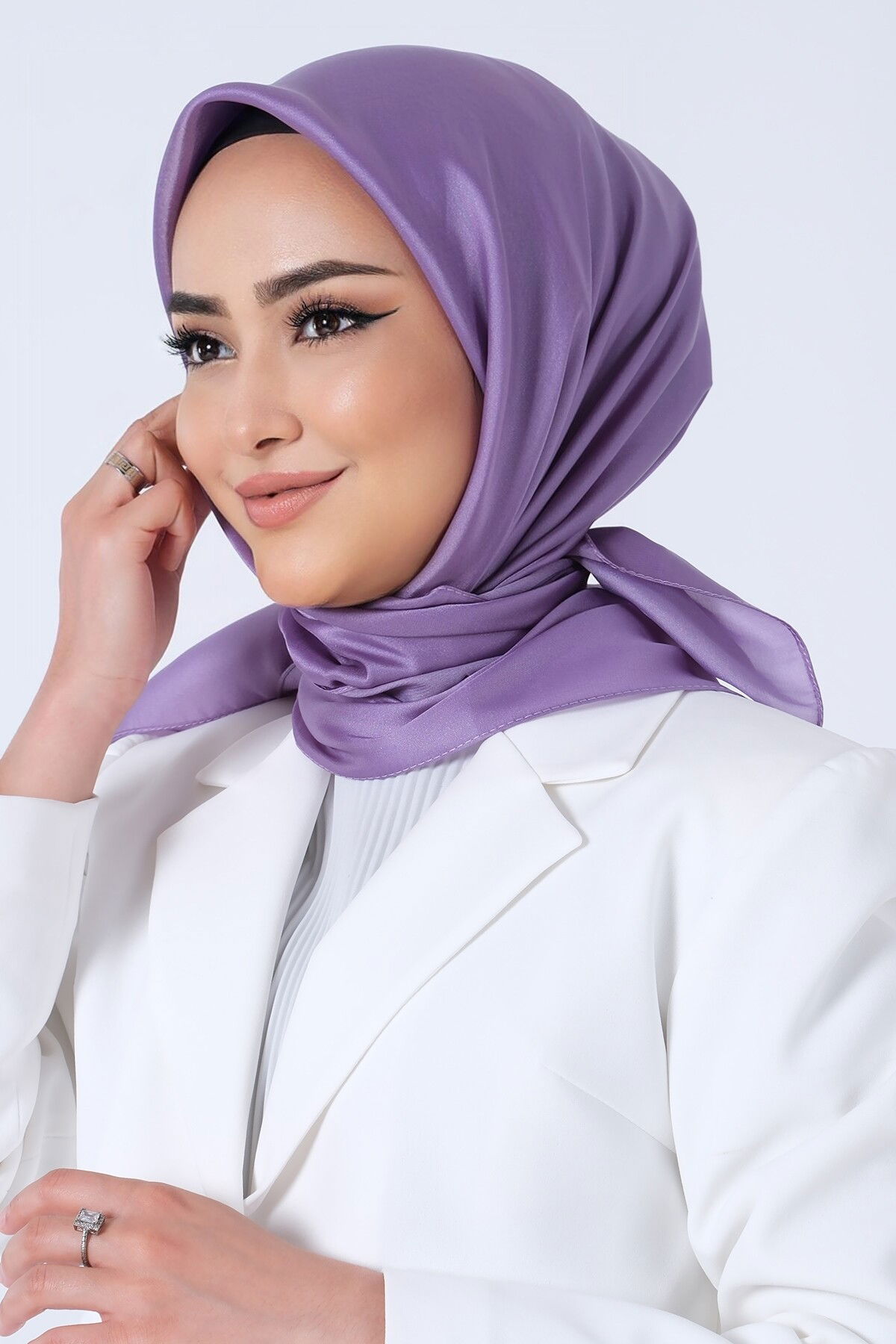 V-30 Kristal Saten Eşarp - 3