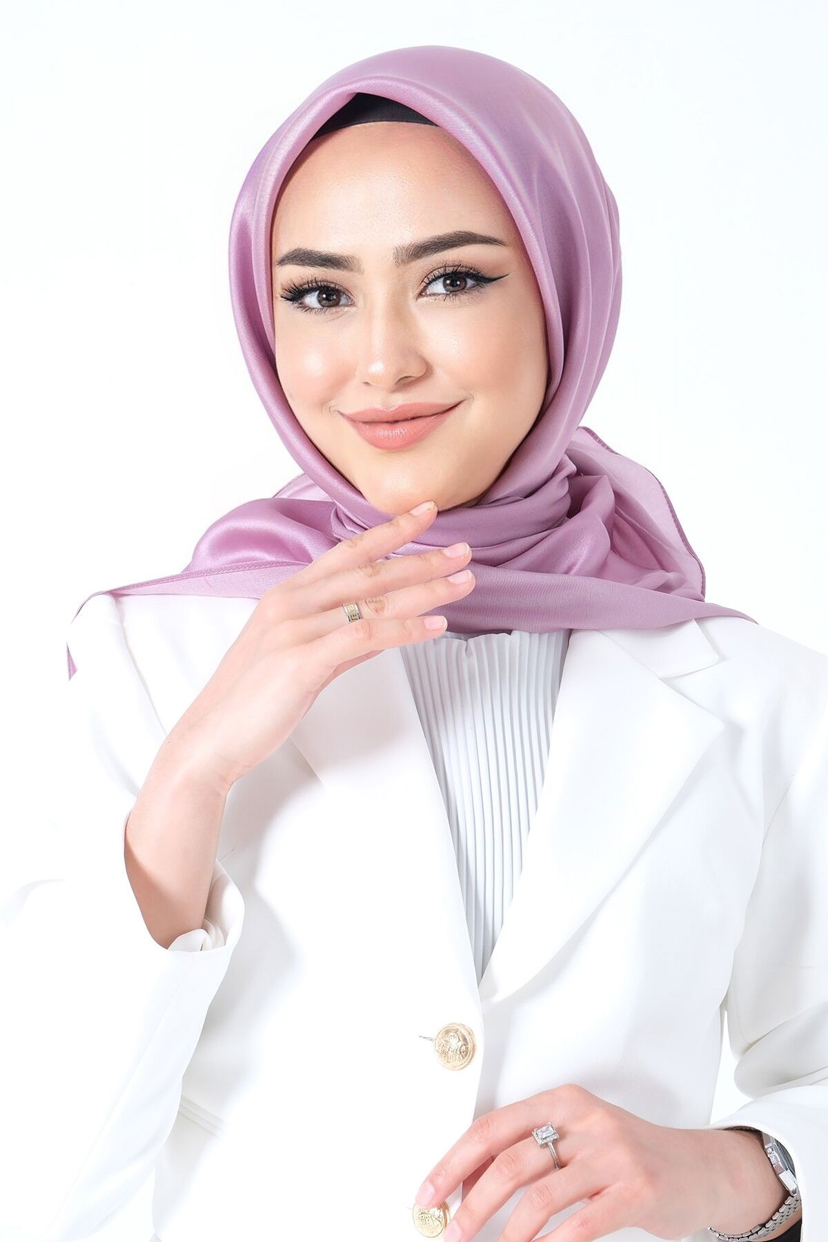 V-31 Kristal Saten Eşarp - 3