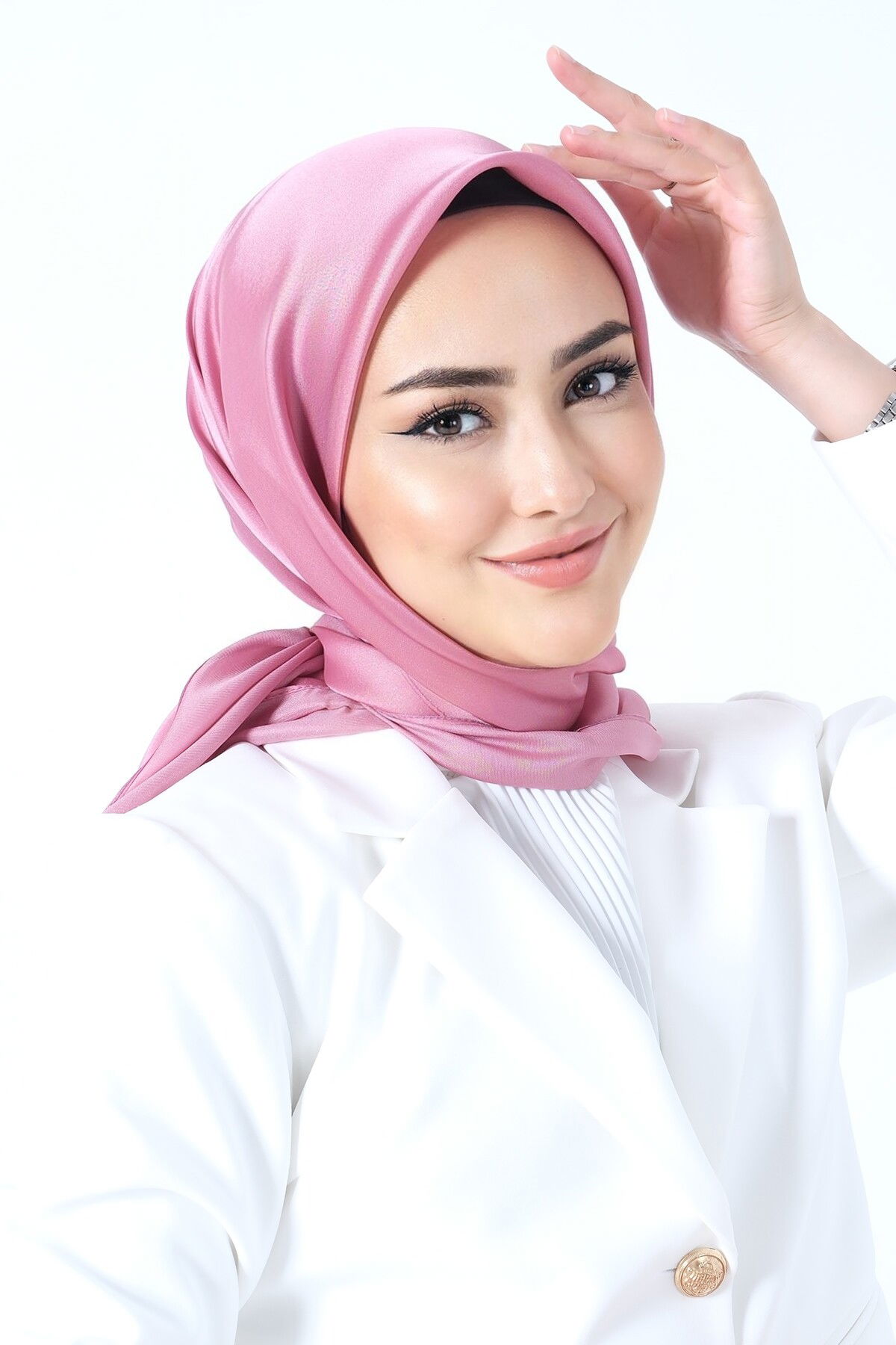 V-32 Kristal Saten Eşarp - 1