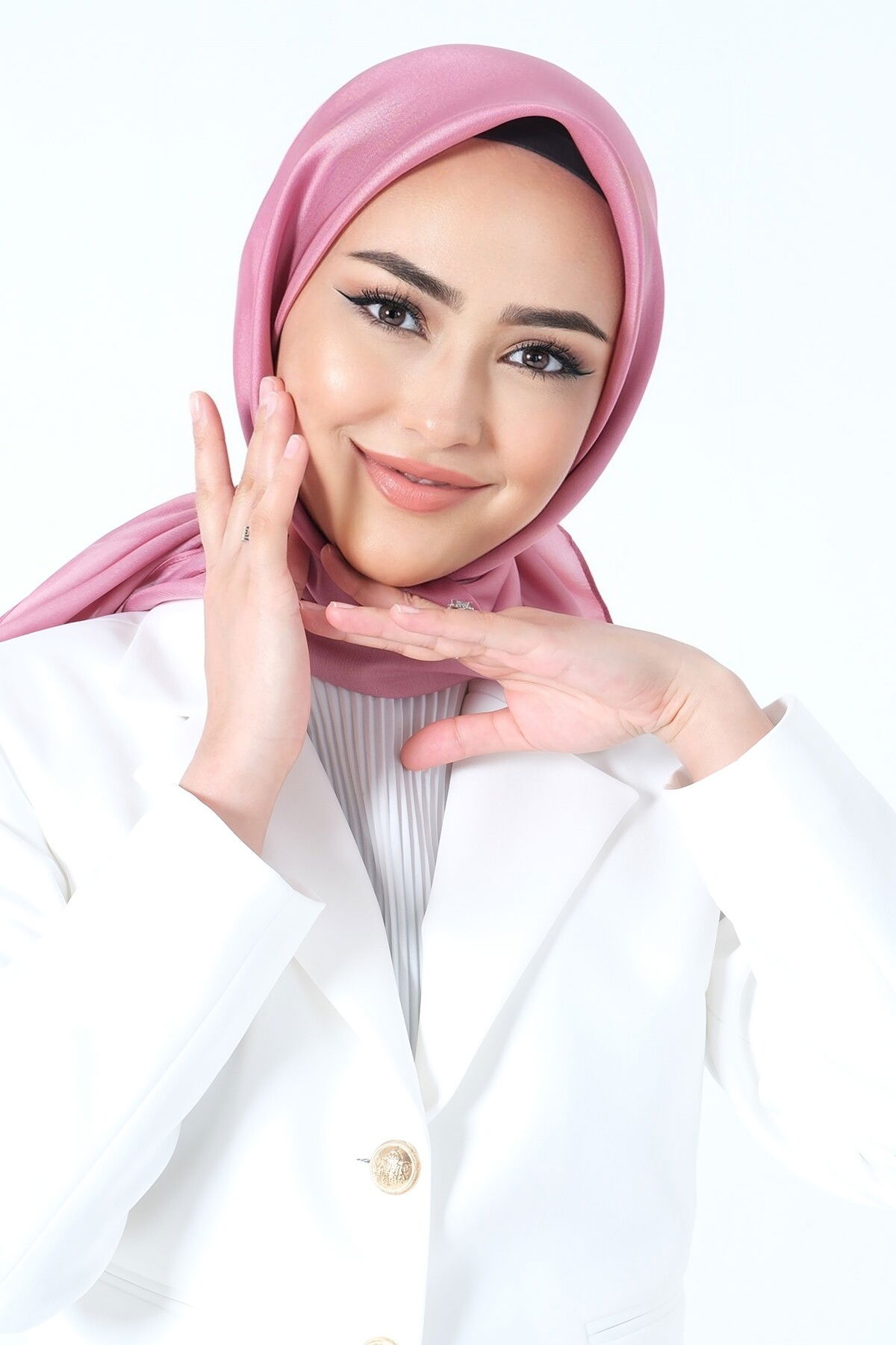 V-32 Kristal Saten Eşarp - 2