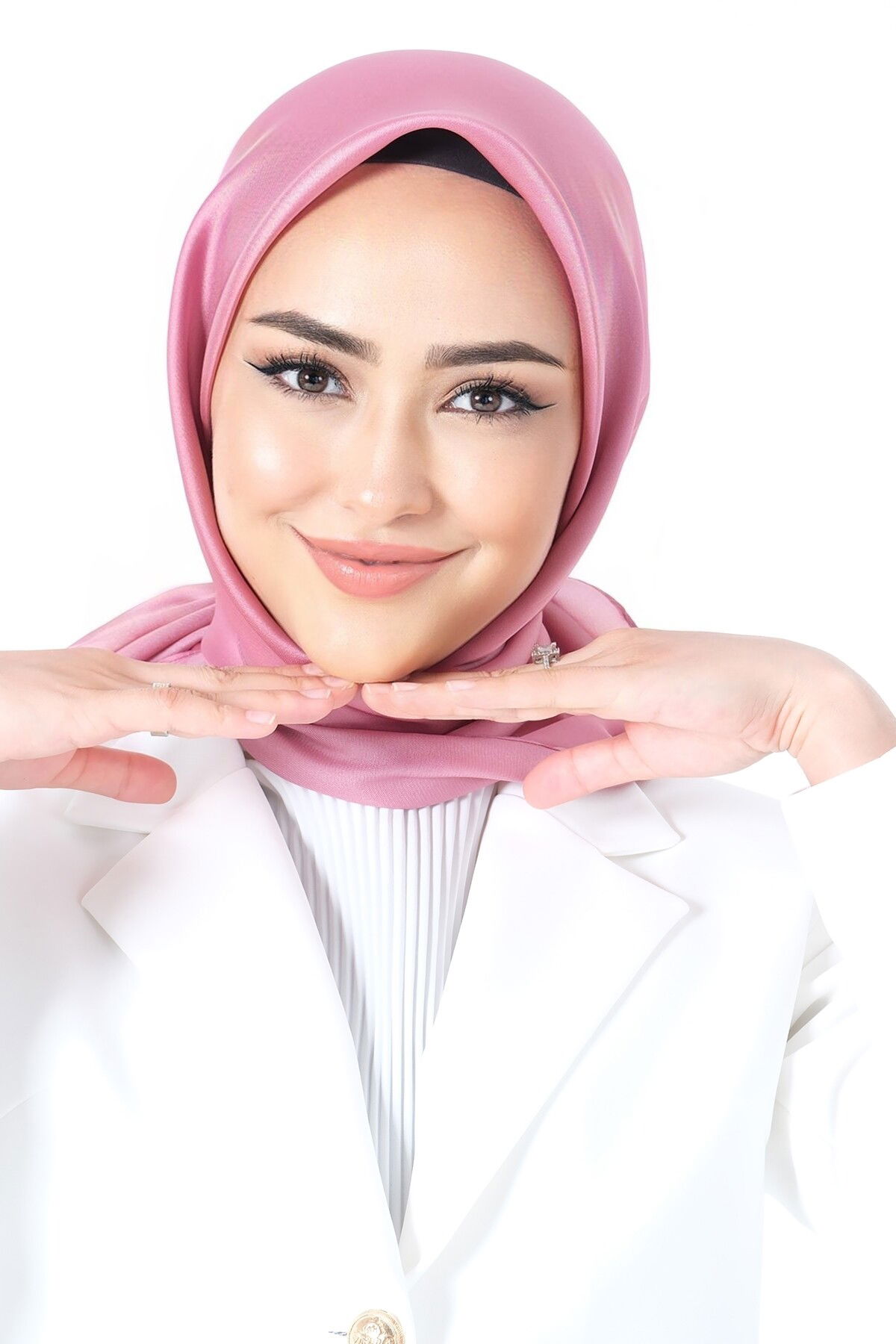 V-32 Kristal Saten Eşarp - 3