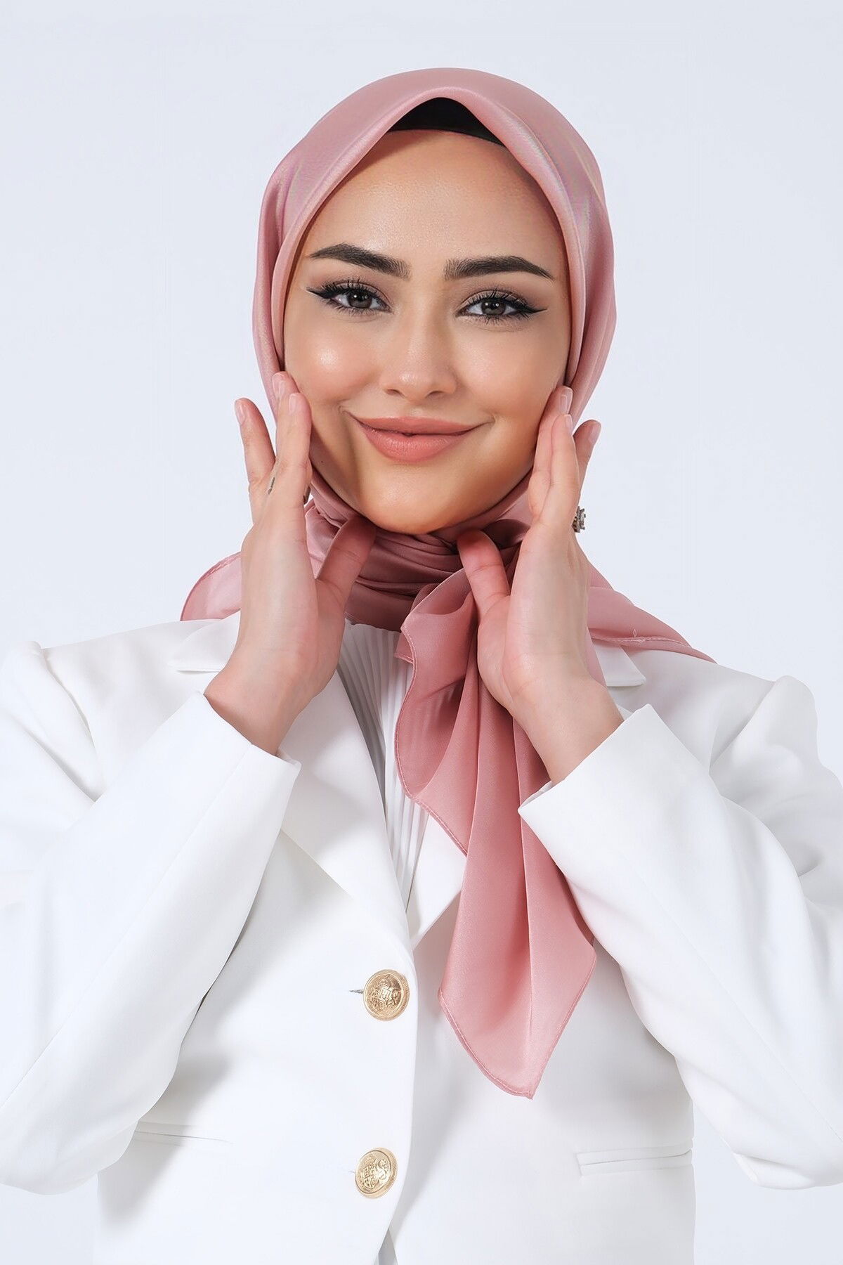 V-33 Kristal Saten Eşarp - 5