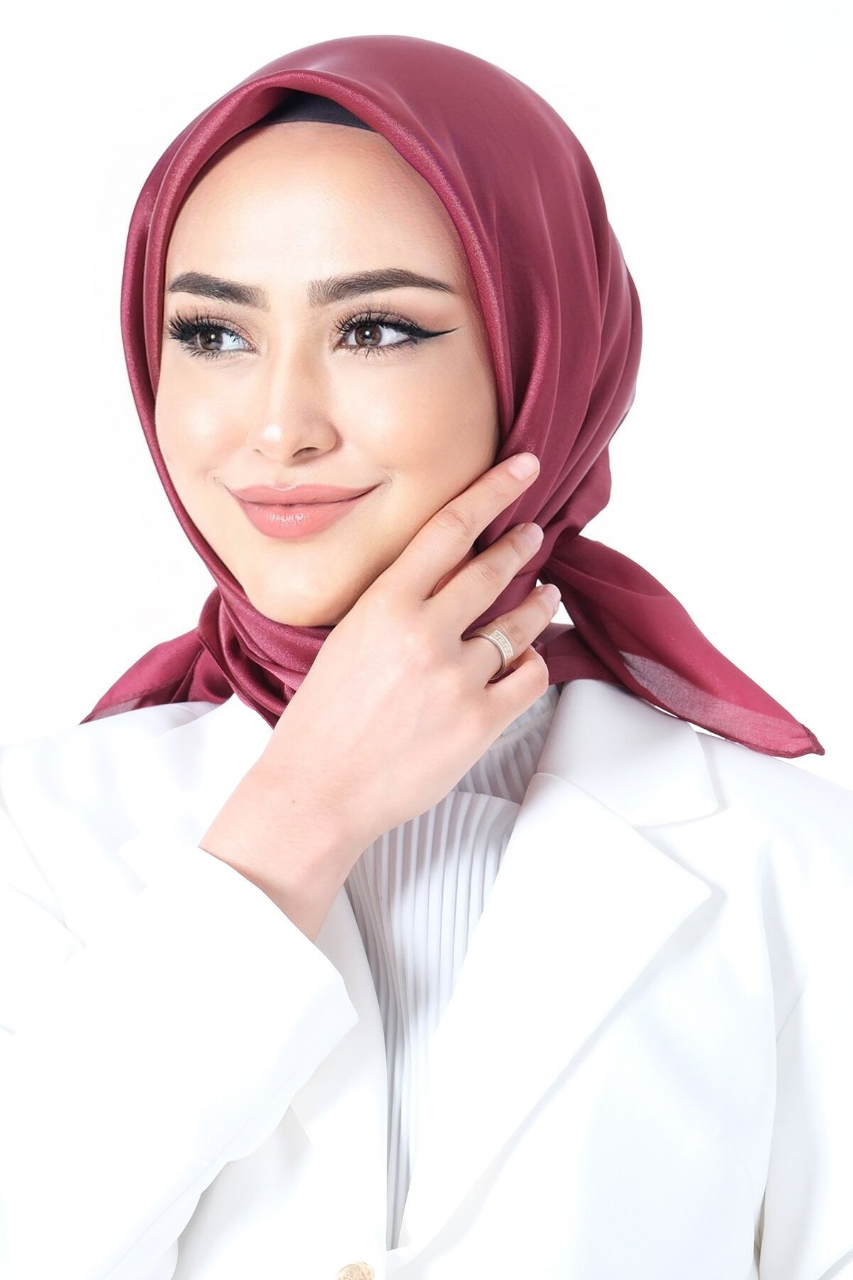 V-35 Kristal Saten Eşarp - 4