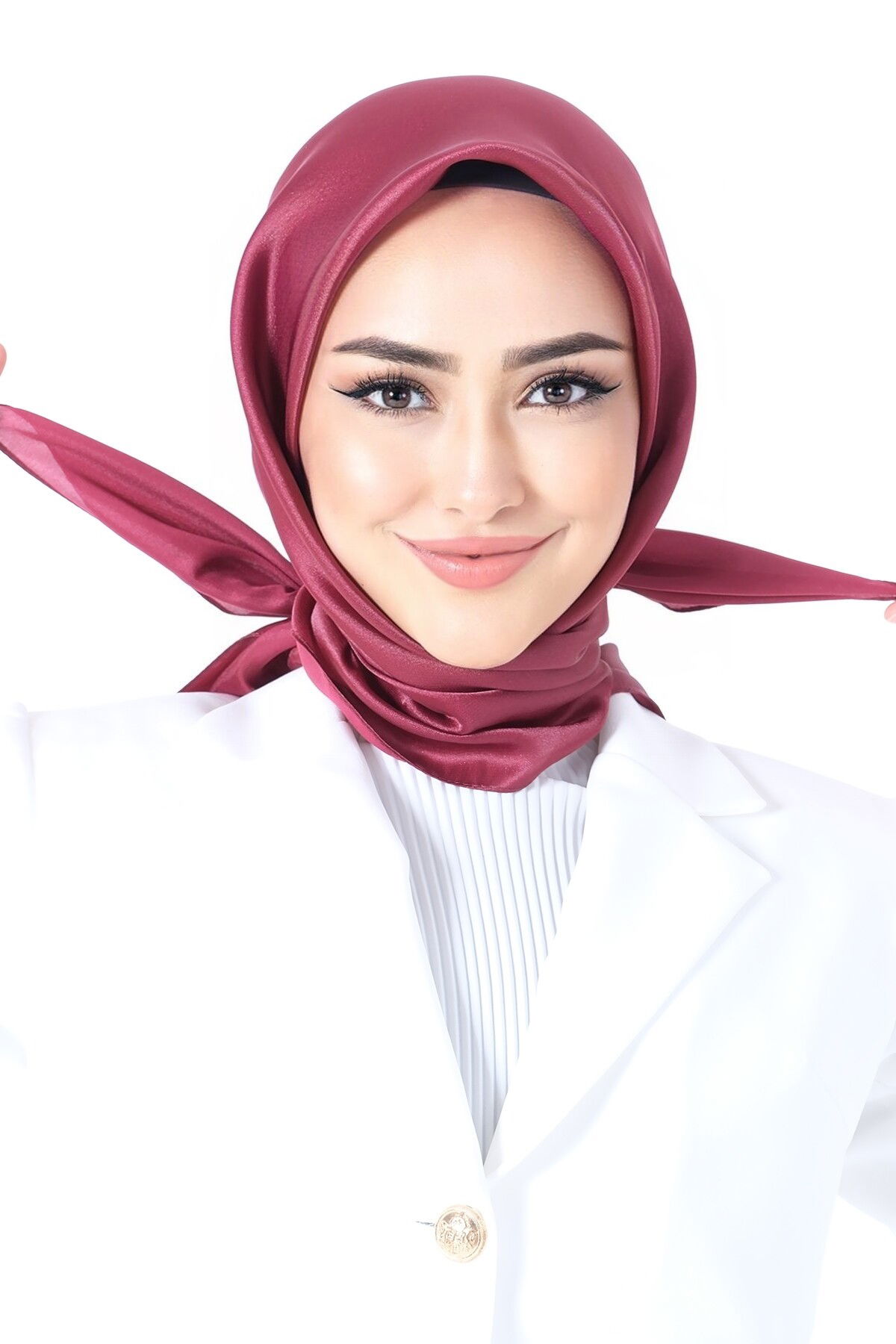 V-35 Kristal Saten Eşarp - 5