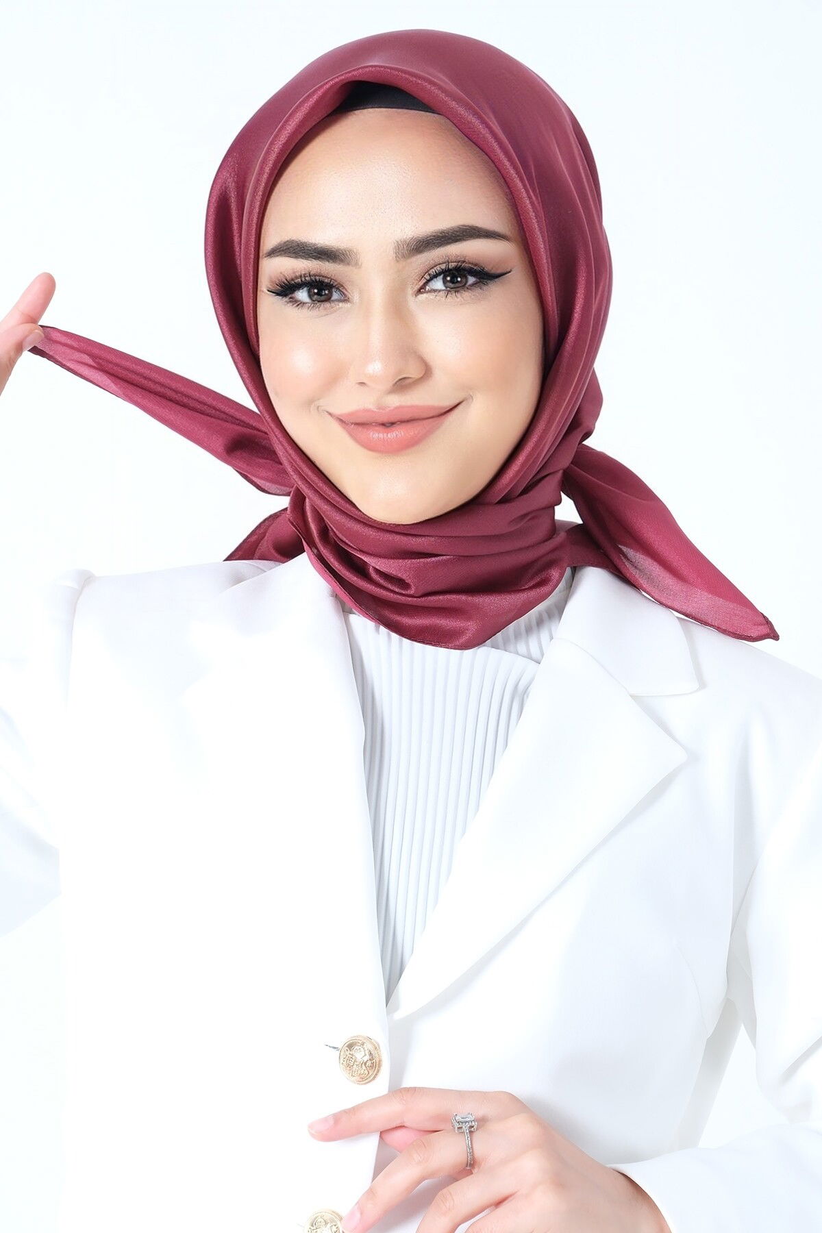 V-36 Kristal Saten Eşarp - 4