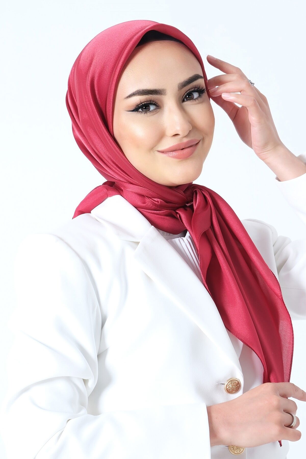 V-37 Kristal Saten Eşarp - 1