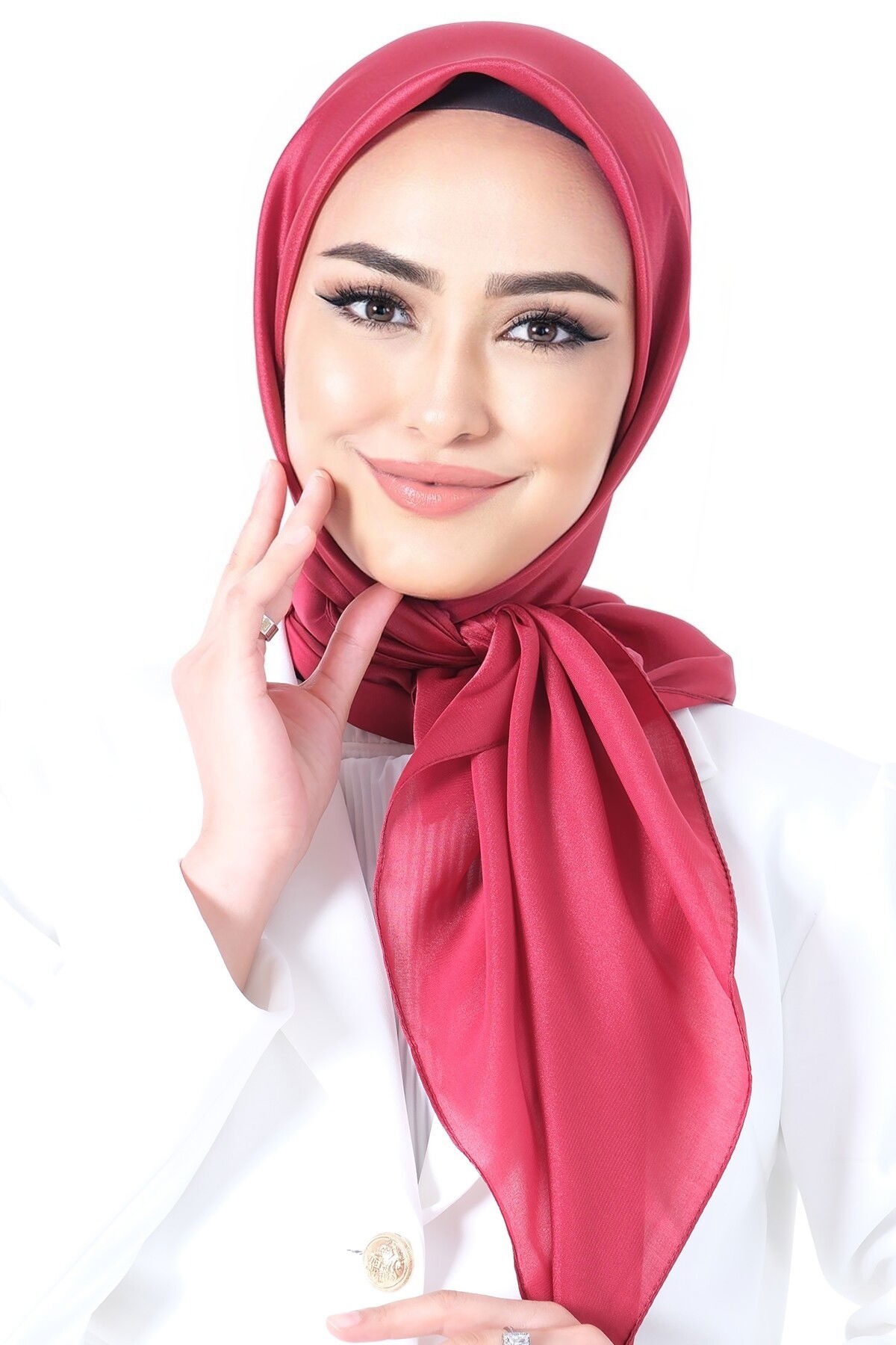 V-37 Kristal Saten Eşarp - 3