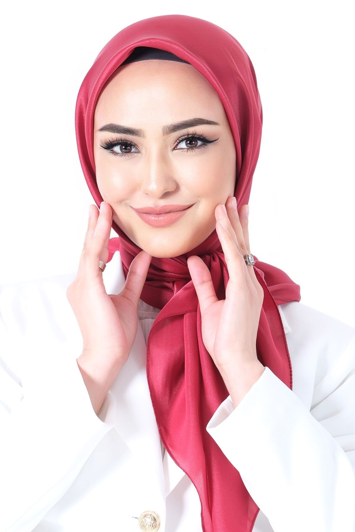 V-37 Kristal Saten Eşarp - 4