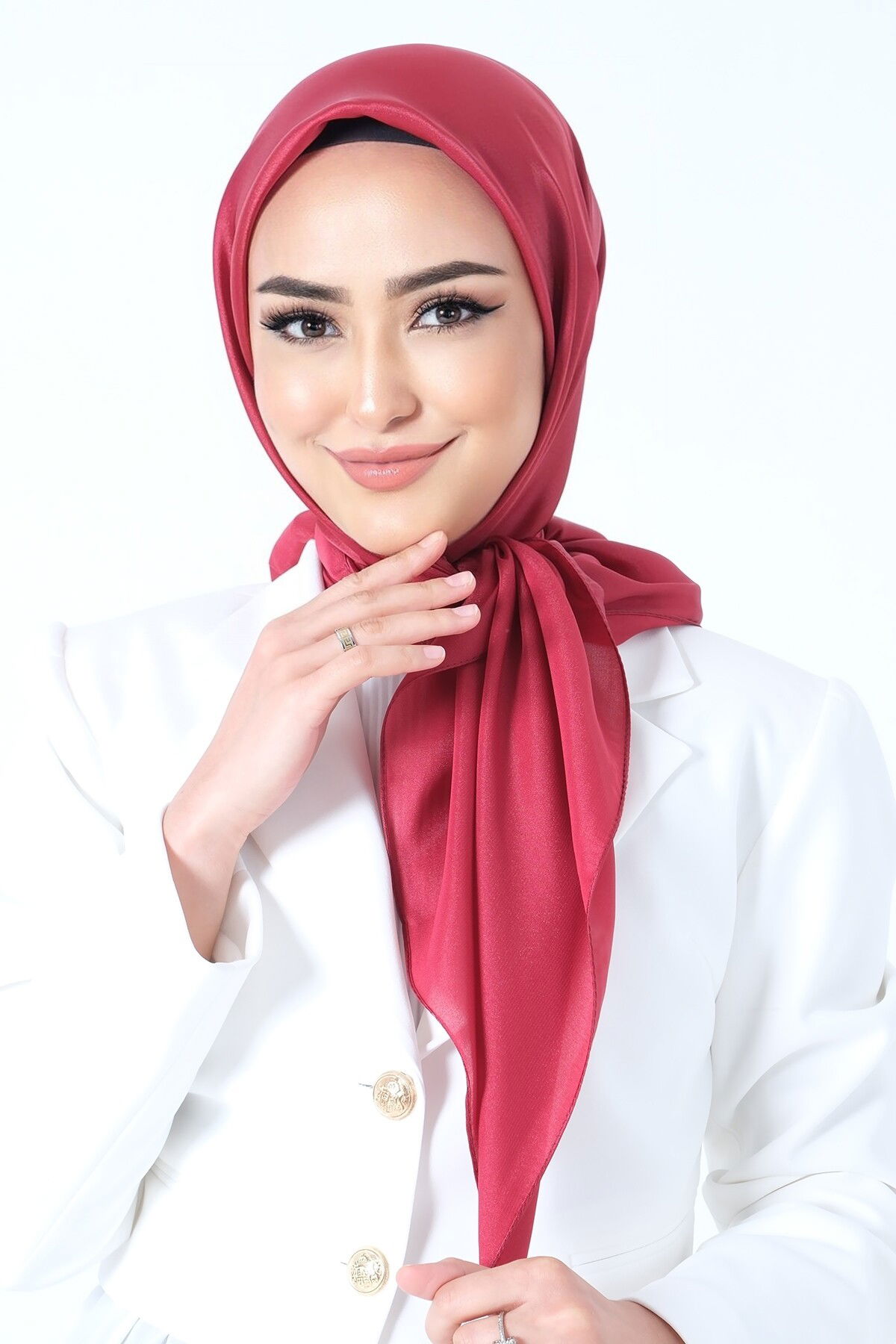 V-37 Kristal Saten Eşarp - 5