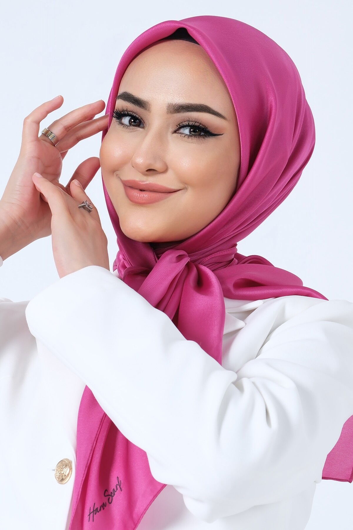 V-40 Kristal Saten Eşarp - 1