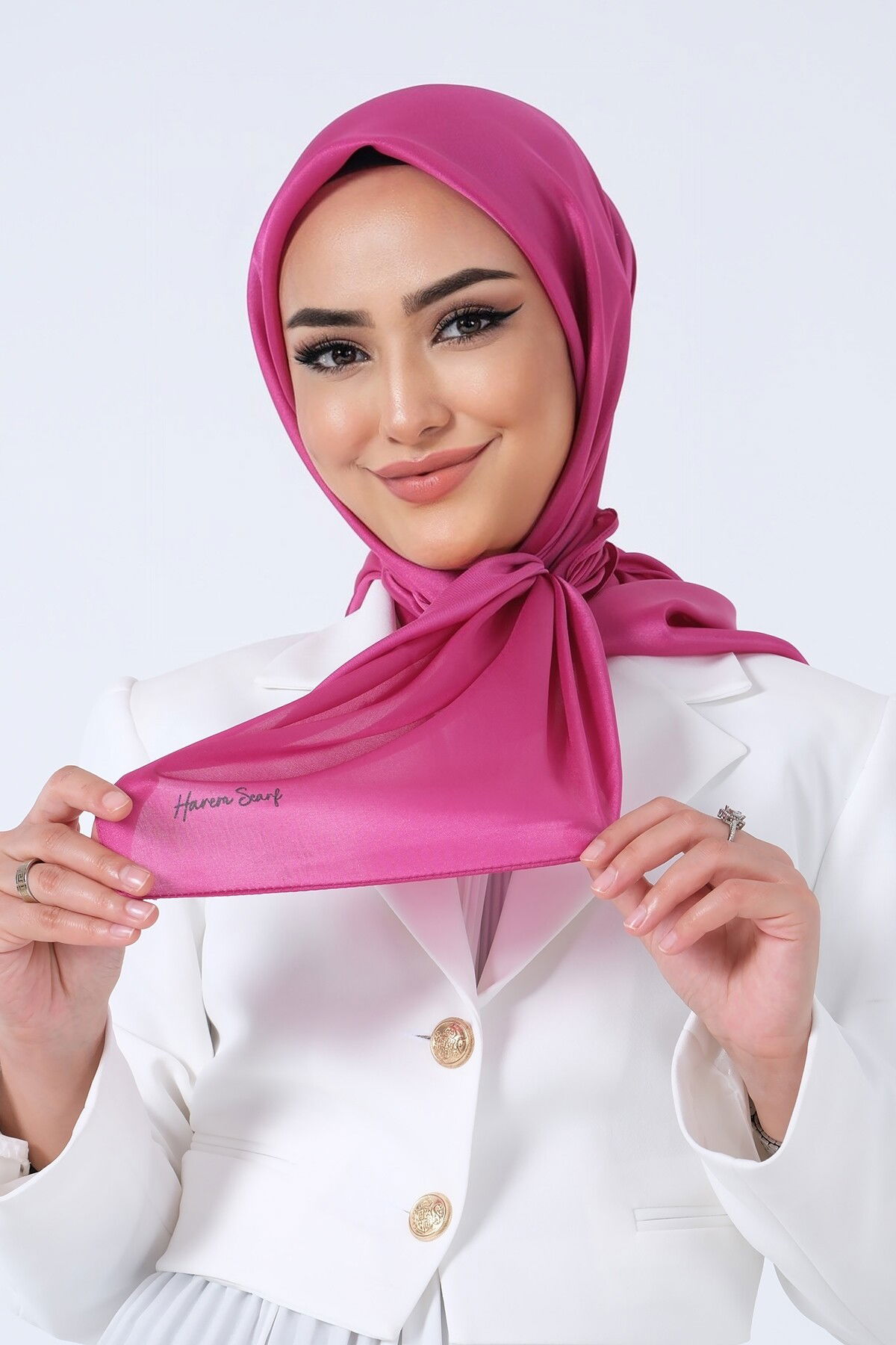 V-40 Kristal Saten Eşarp - 5