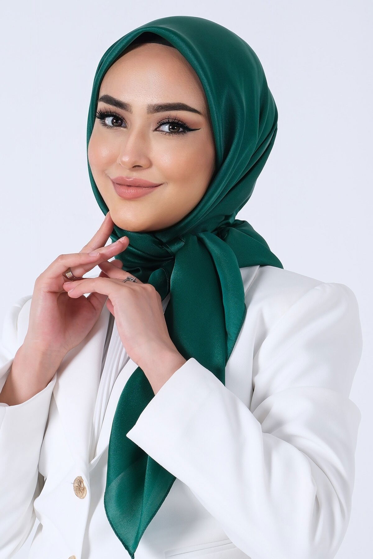 V-43 Kristal Saten Eşarp - 1