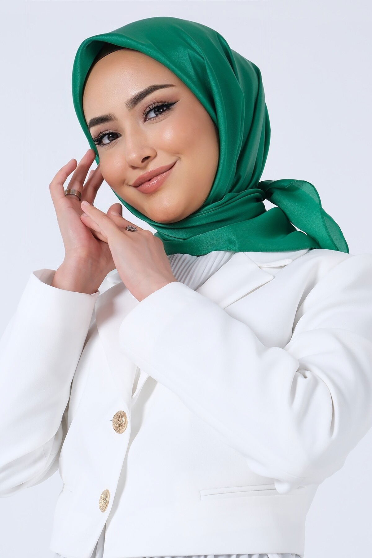 V-44 Kristal Saten Eşarp - 2