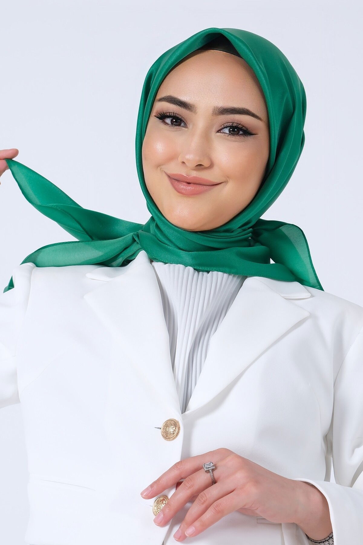 V-44 Kristal Saten Eşarp - 4