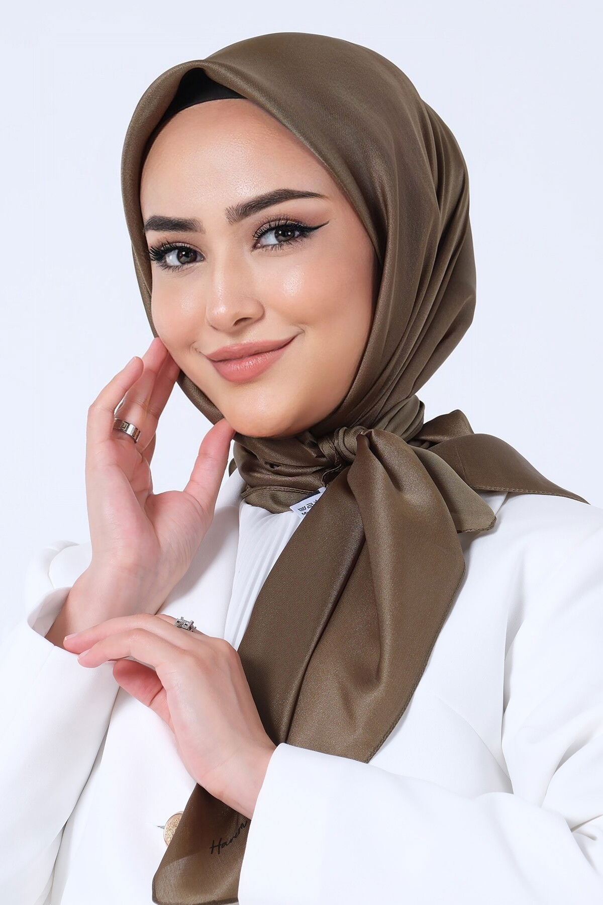 V-46 Kristal Saten Eşarp - 2