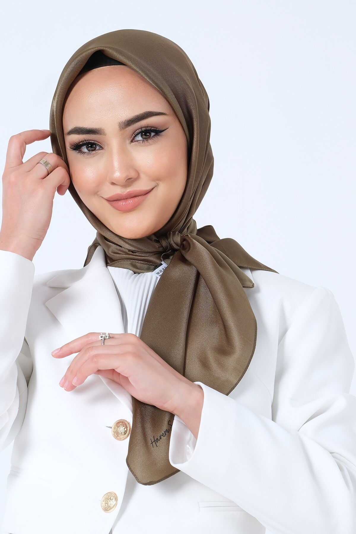 V-46 Kristal Saten Eşarp - 4