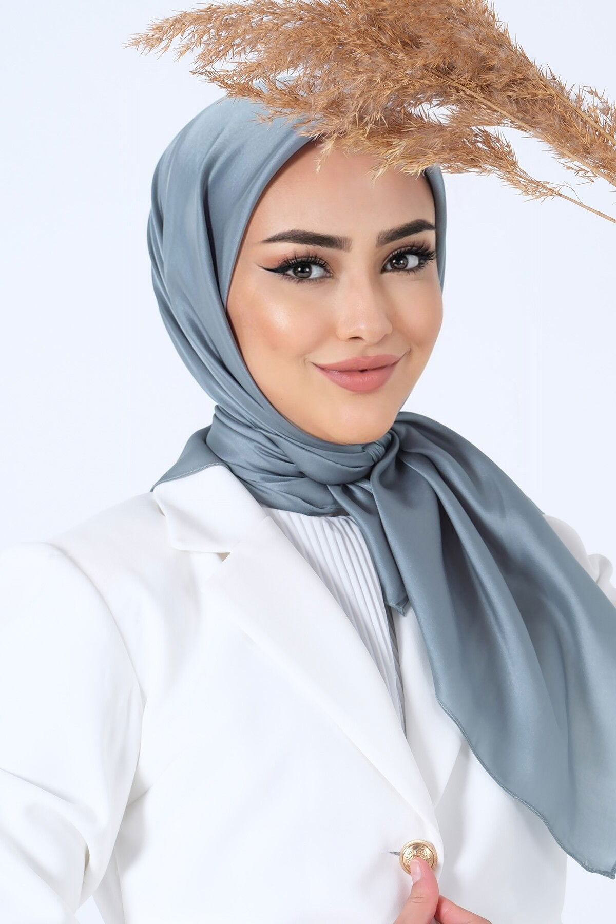 V-48 Kristal Saten Eşarp - 2