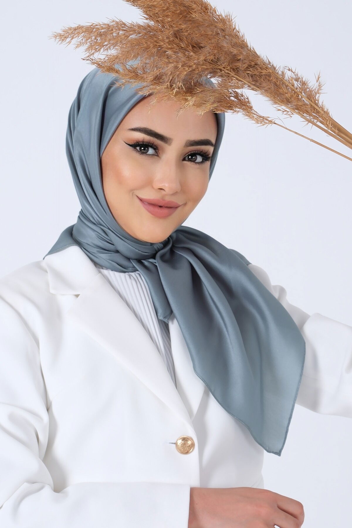 V-48 Kristal Saten Eşarp - 3