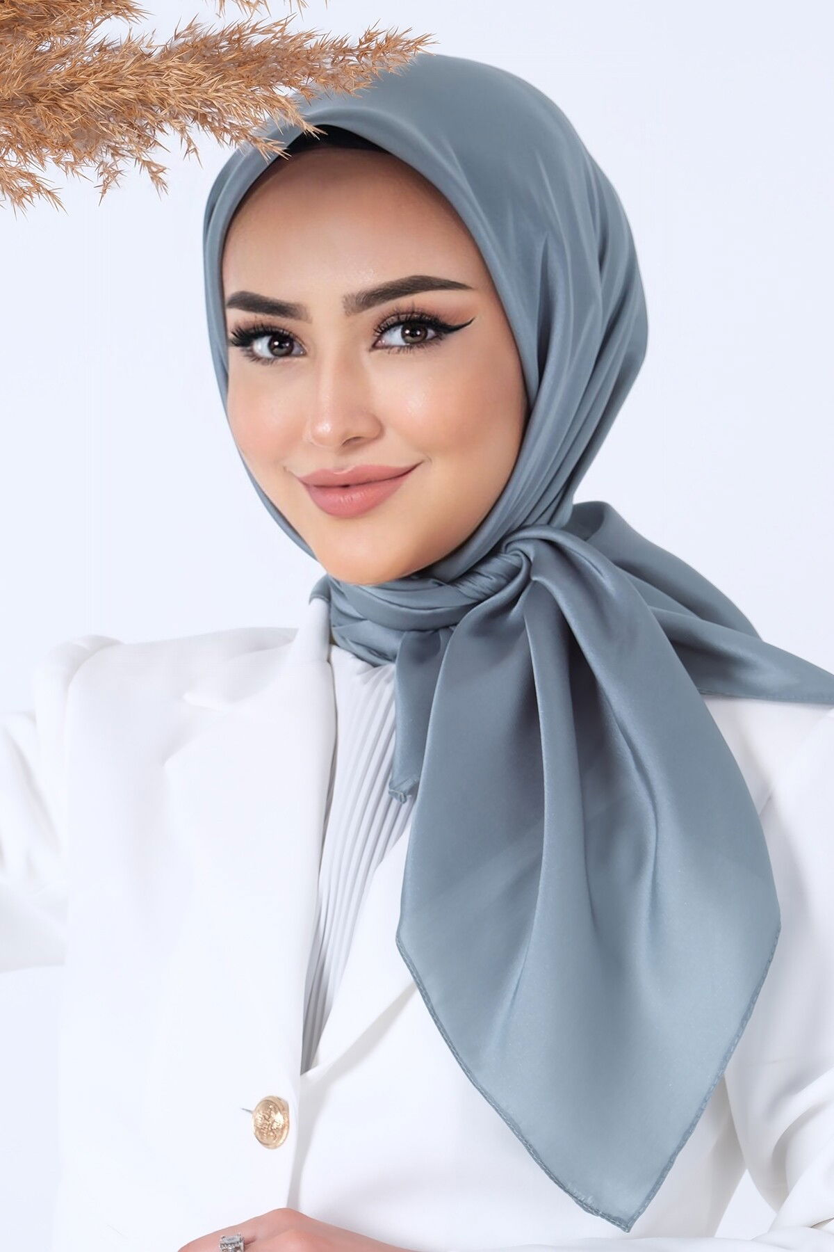 V-48 Kristal Saten Eşarp - 4