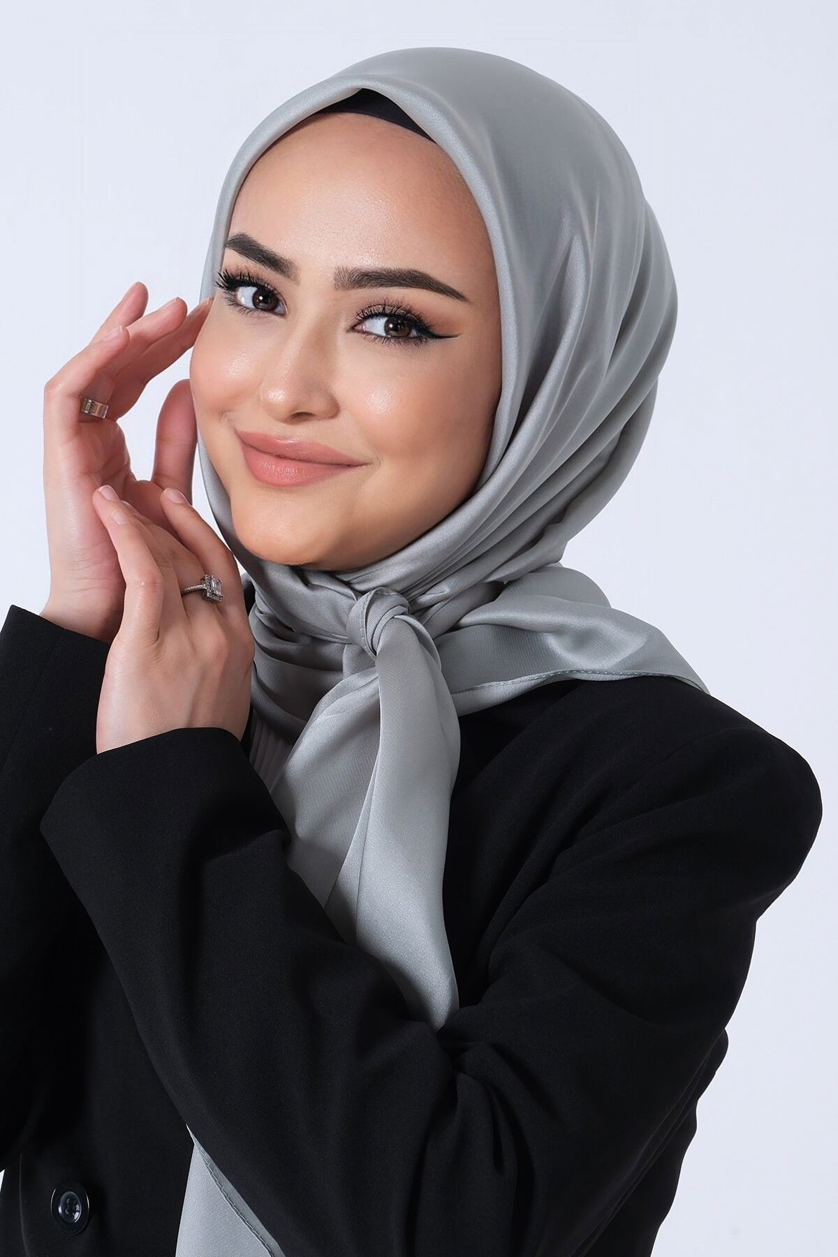 V-49 Kristal Saten Eşarp - 4