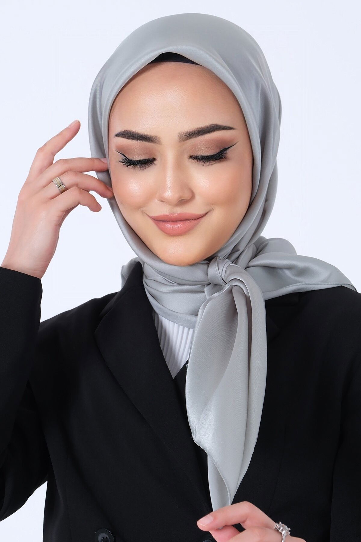 V-49 Kristal Saten Eşarp - 5