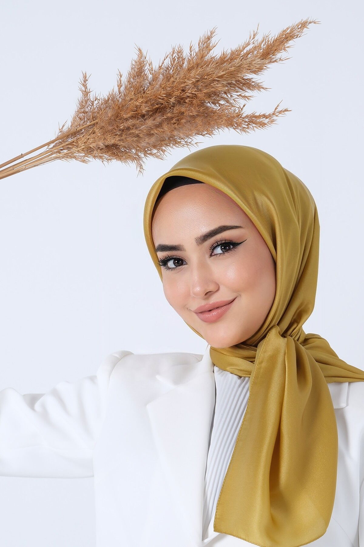 V-50 Kristal Saten Eşarp - 2