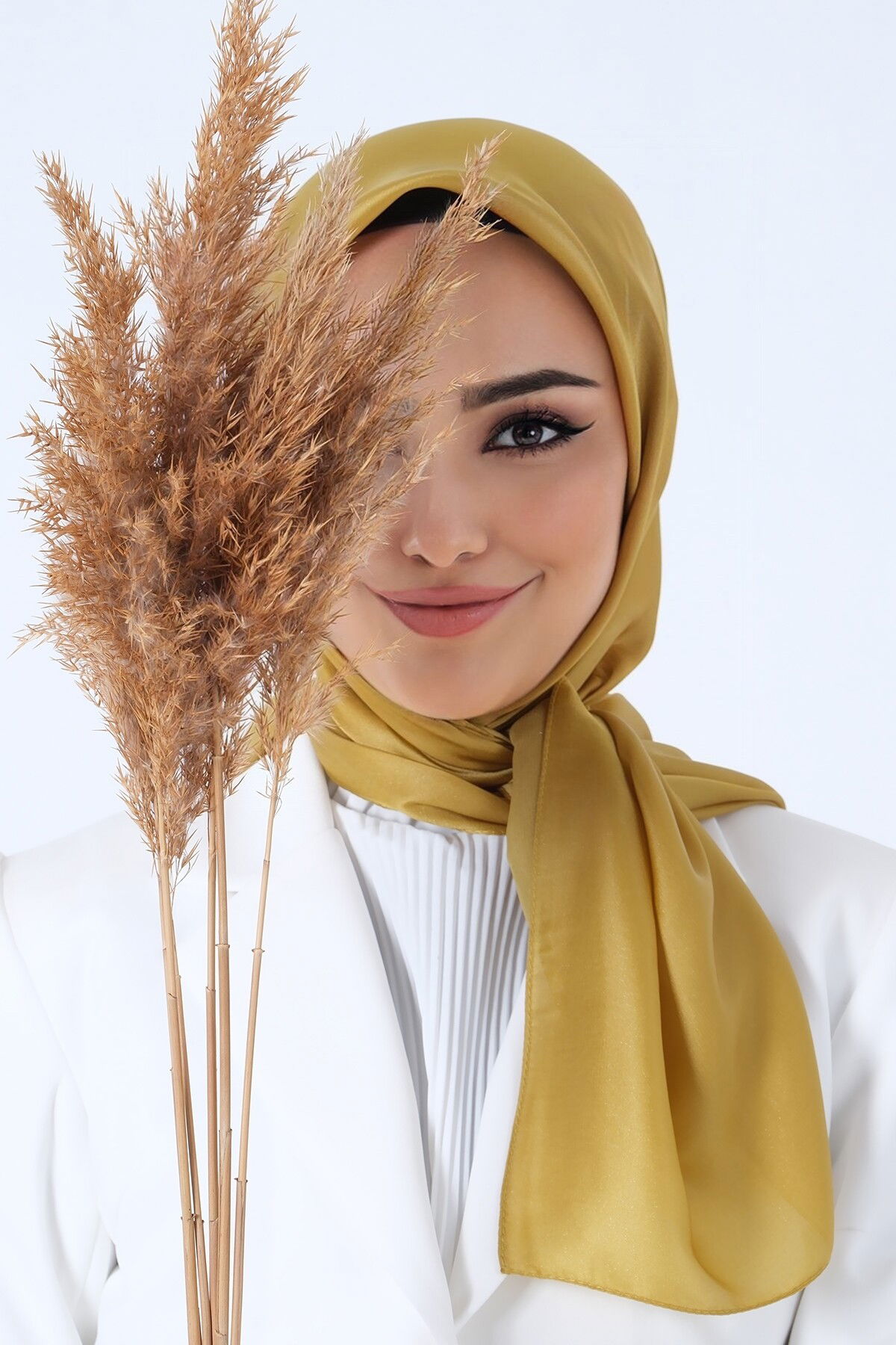 V-50 Kristal Saten Eşarp - 4