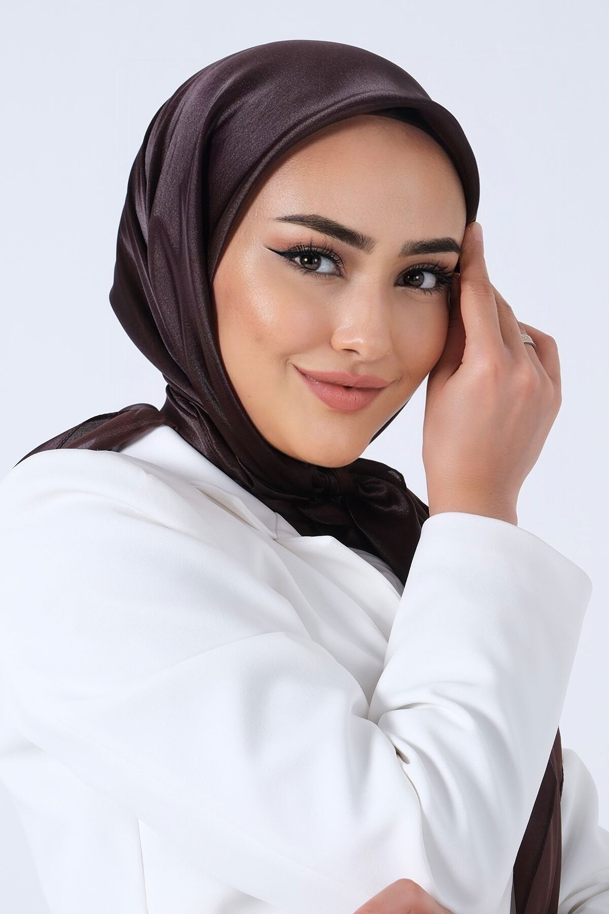 V-51 Kristal Saten Eşarp - 1