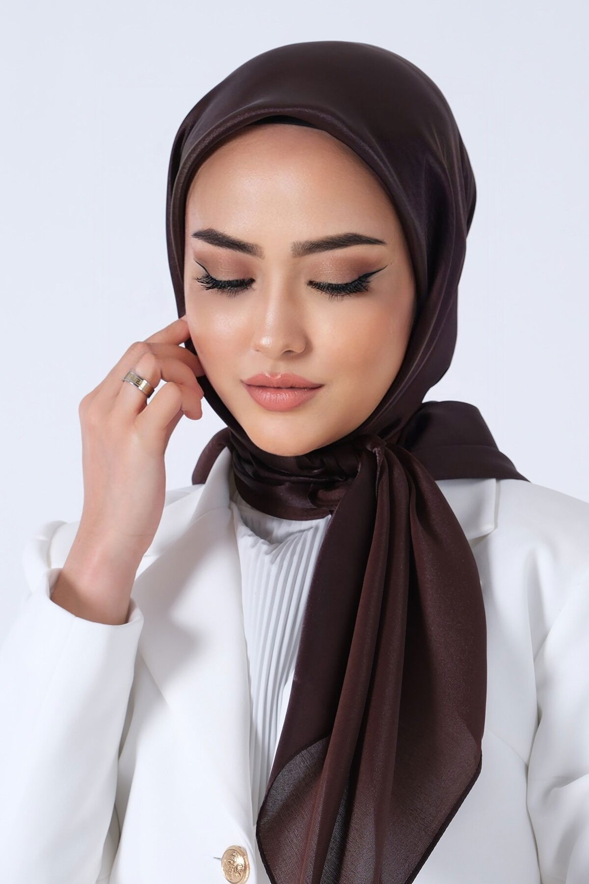 V-51 Kristal Saten Eşarp - 4