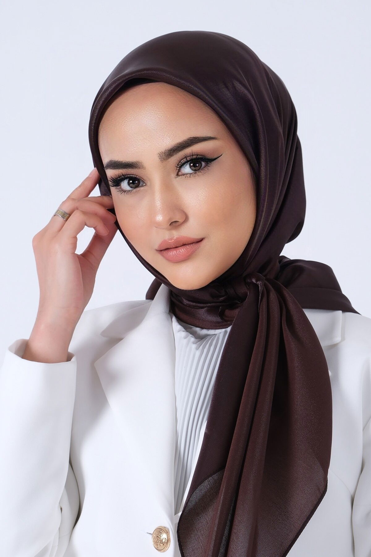 V-51 Kristal Saten Eşarp - 5