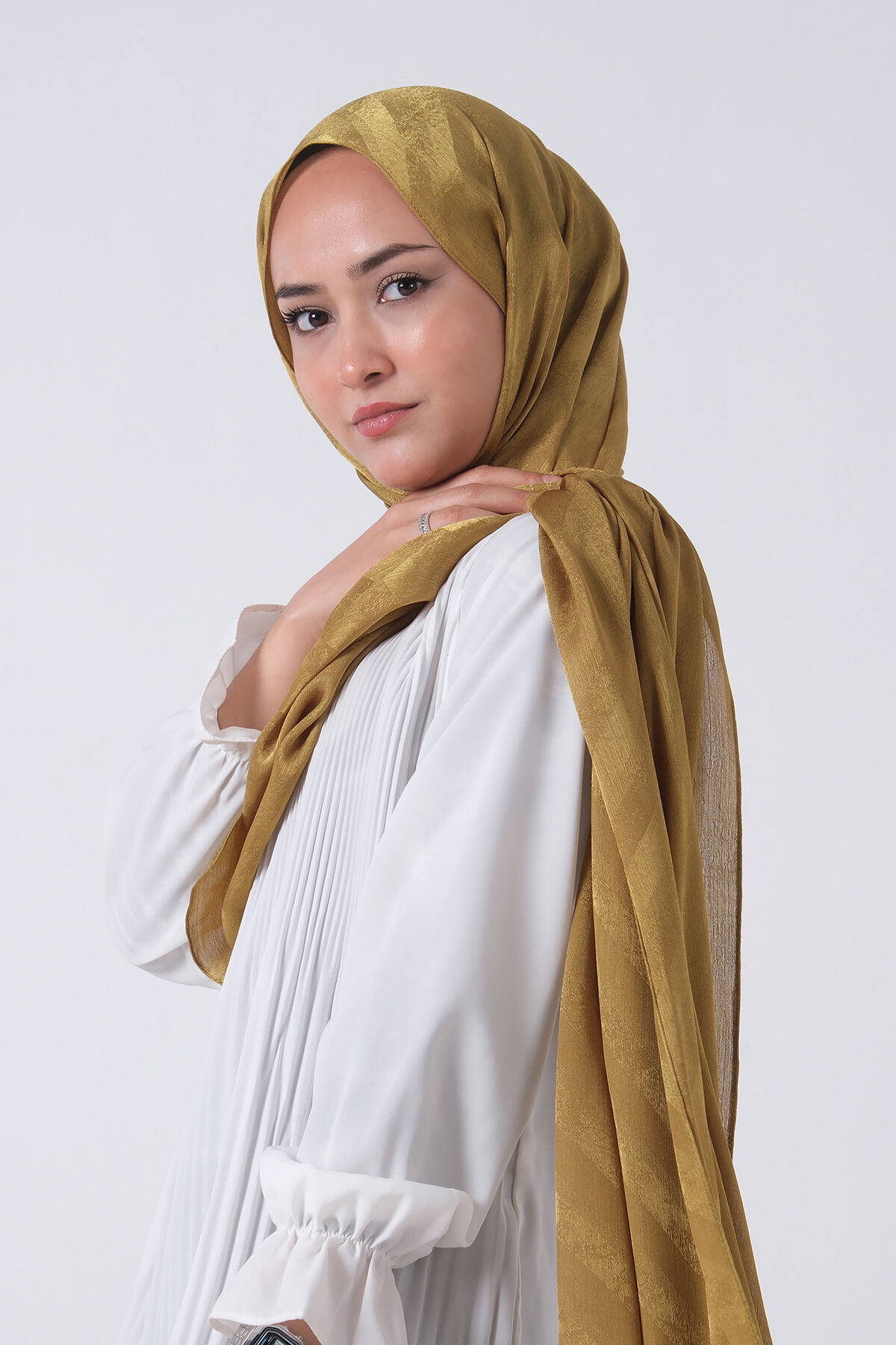 Yağ Yeşili Ahsen Jakar Şal - 2