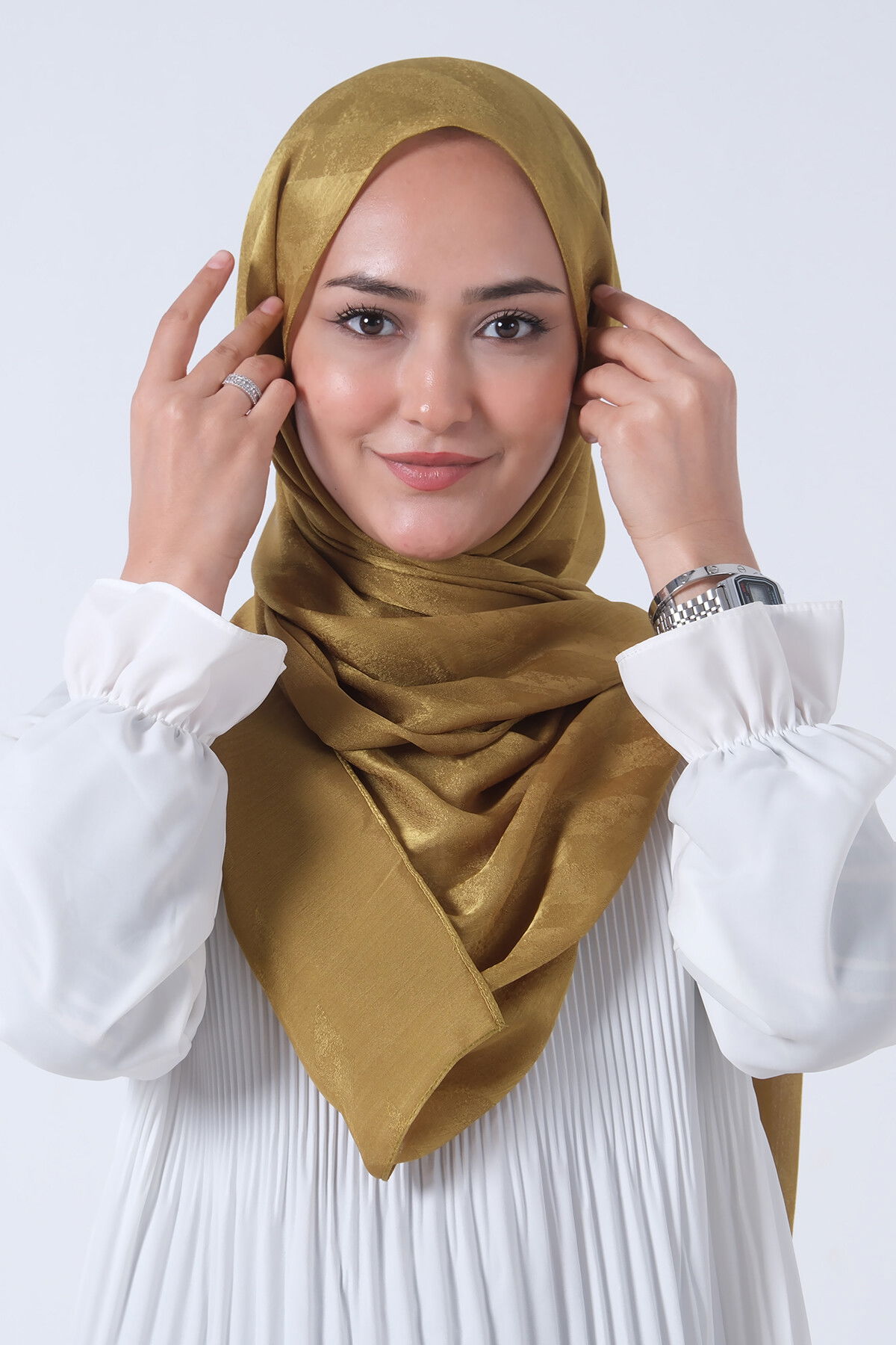 Yağ Yeşili Ahsen Jakar Şal - 3