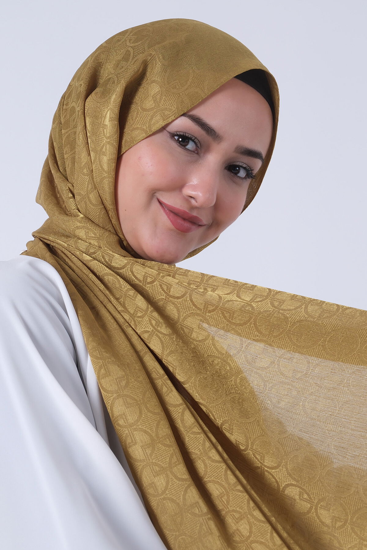 Yağ Yeşili Beyza Jakar Şal - 6