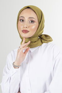 Yağ Yeşili Brisa Vual Eşarp - Thumbnail