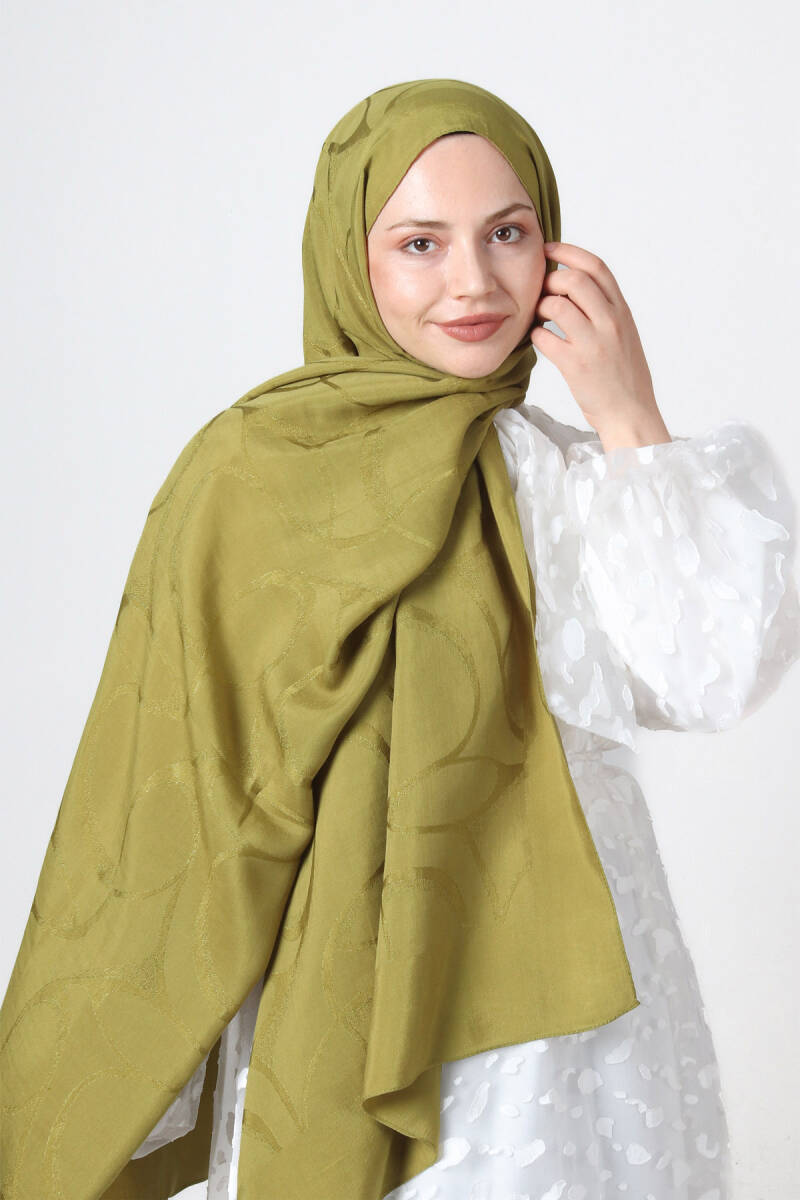Yağ Yeşili Diamond Hüma Şal - harem