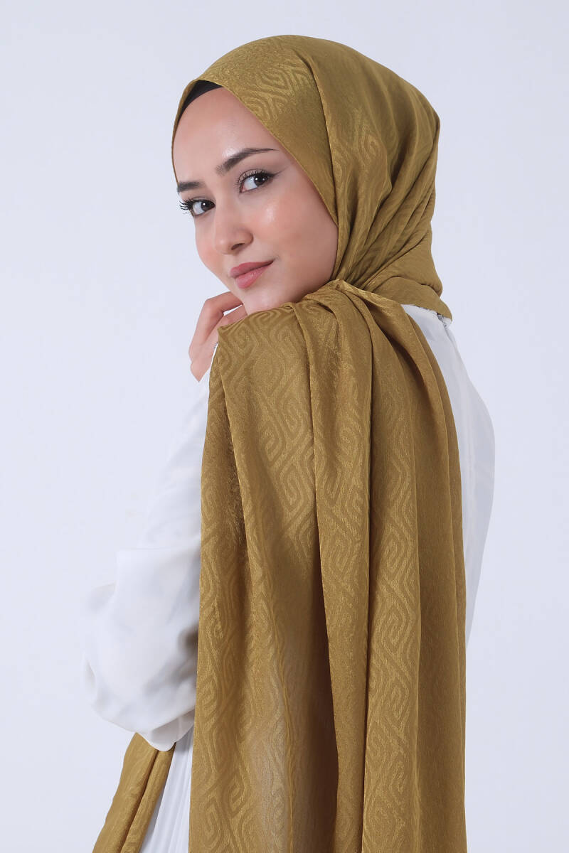 Yağ Yeşili Masal Jakar Şal 