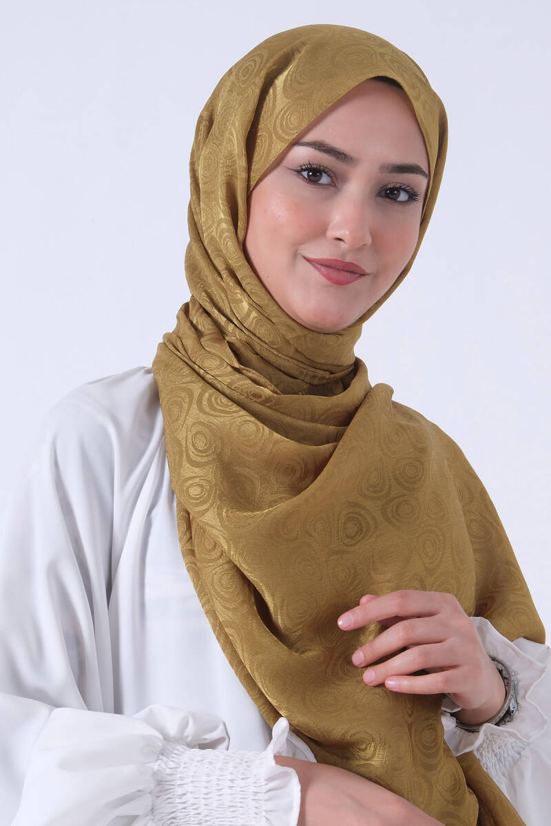 Yağ Yeşili Nefes Jakar Şal - harem