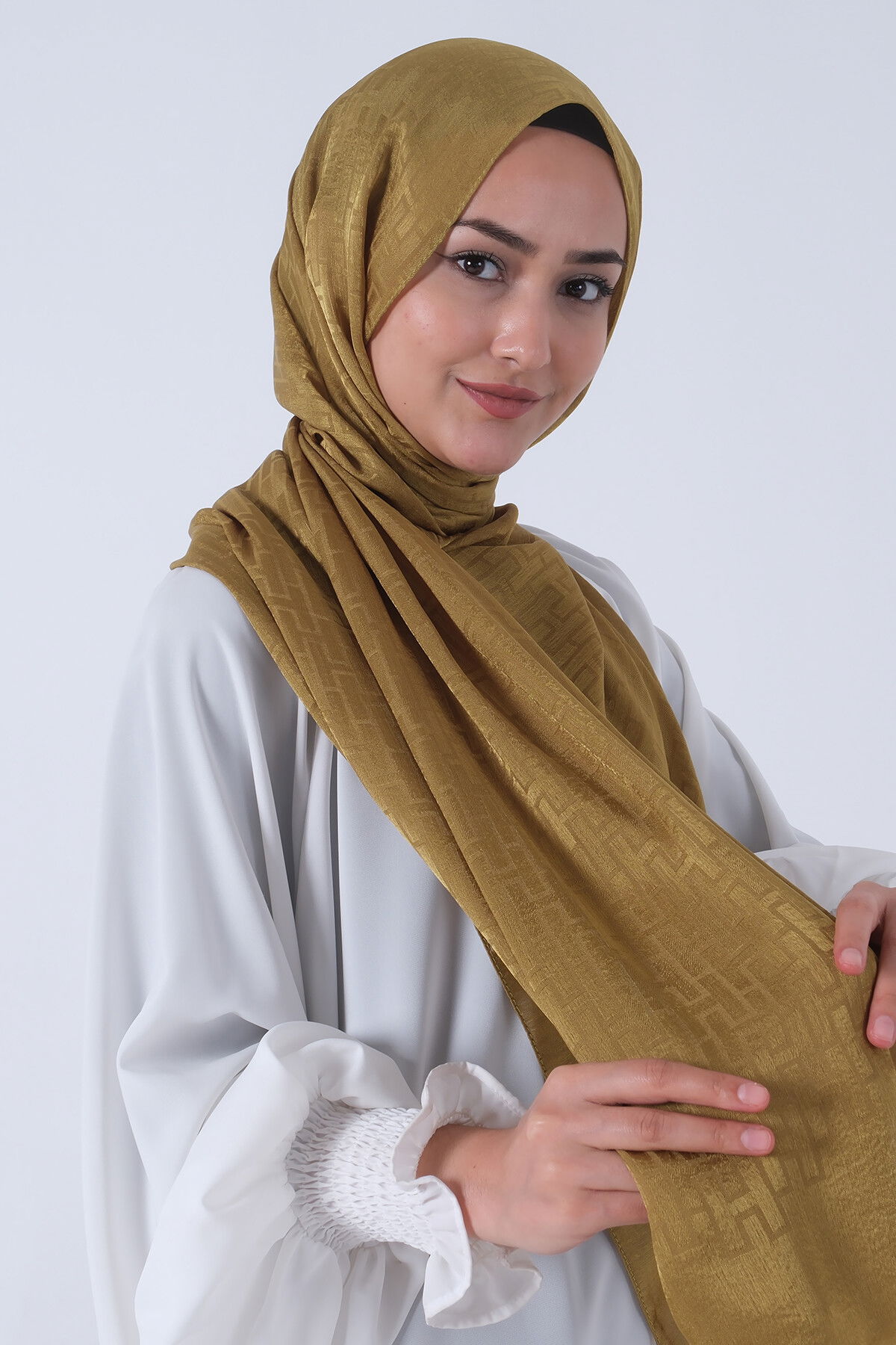 Yağ Yeşili Nisa Jakar Şal - 3